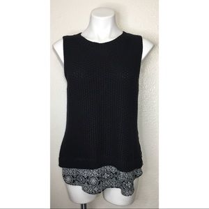Loft Black Knit Sleeveless Top NWT!